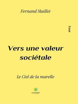 cover image of Vers une valeur sociétale